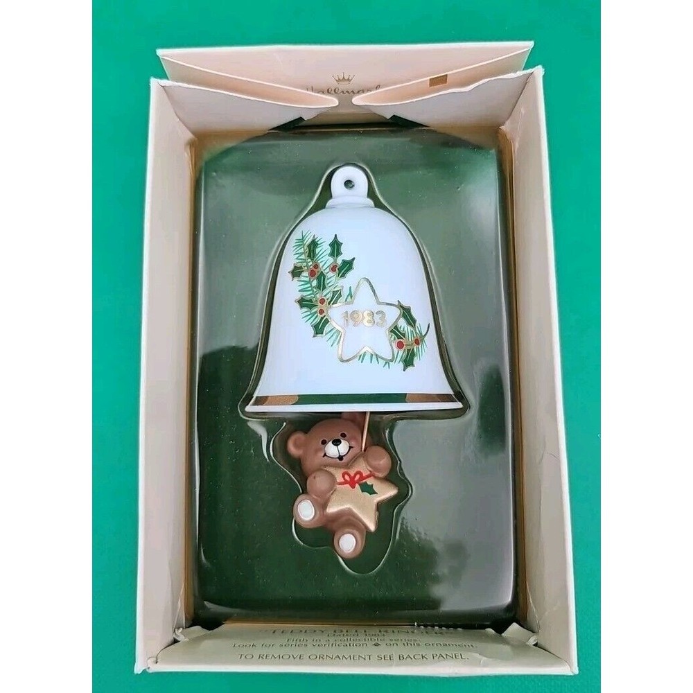 1983 Hallmark Teddy Bear Ringer Ornament Bell‎ 5th In Series New Open Box